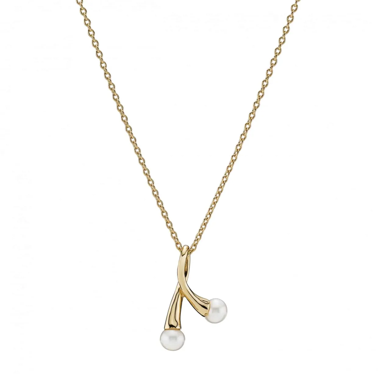 LUND COPENHAGEN HALSKÆDE FERSKVANDSPERLE 8 KT GULD - 3021195-33