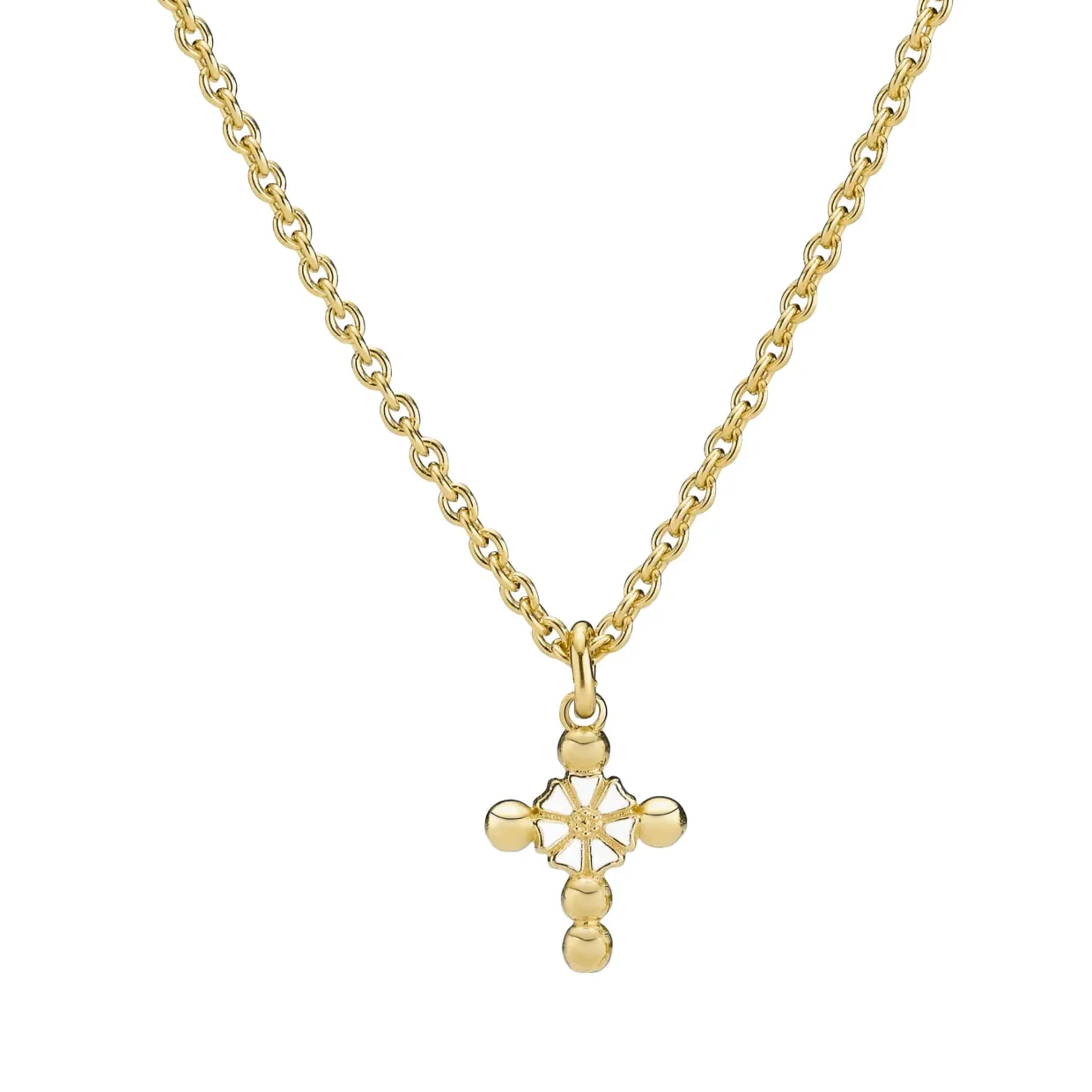 LUND COPENHAGEN HALSKÆDE SØLV FORGYLDT KORS- 9025069-M