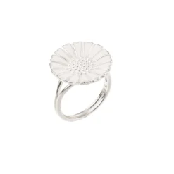LUND COPENHAGEN MARGUERIT SØLV RING HVID 18 MM - 907018-H