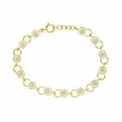 LUND COPENHAGEN MARGUERIT ARMBÅND FORGYLDT SØLV M/ EMALJE - 901075-M