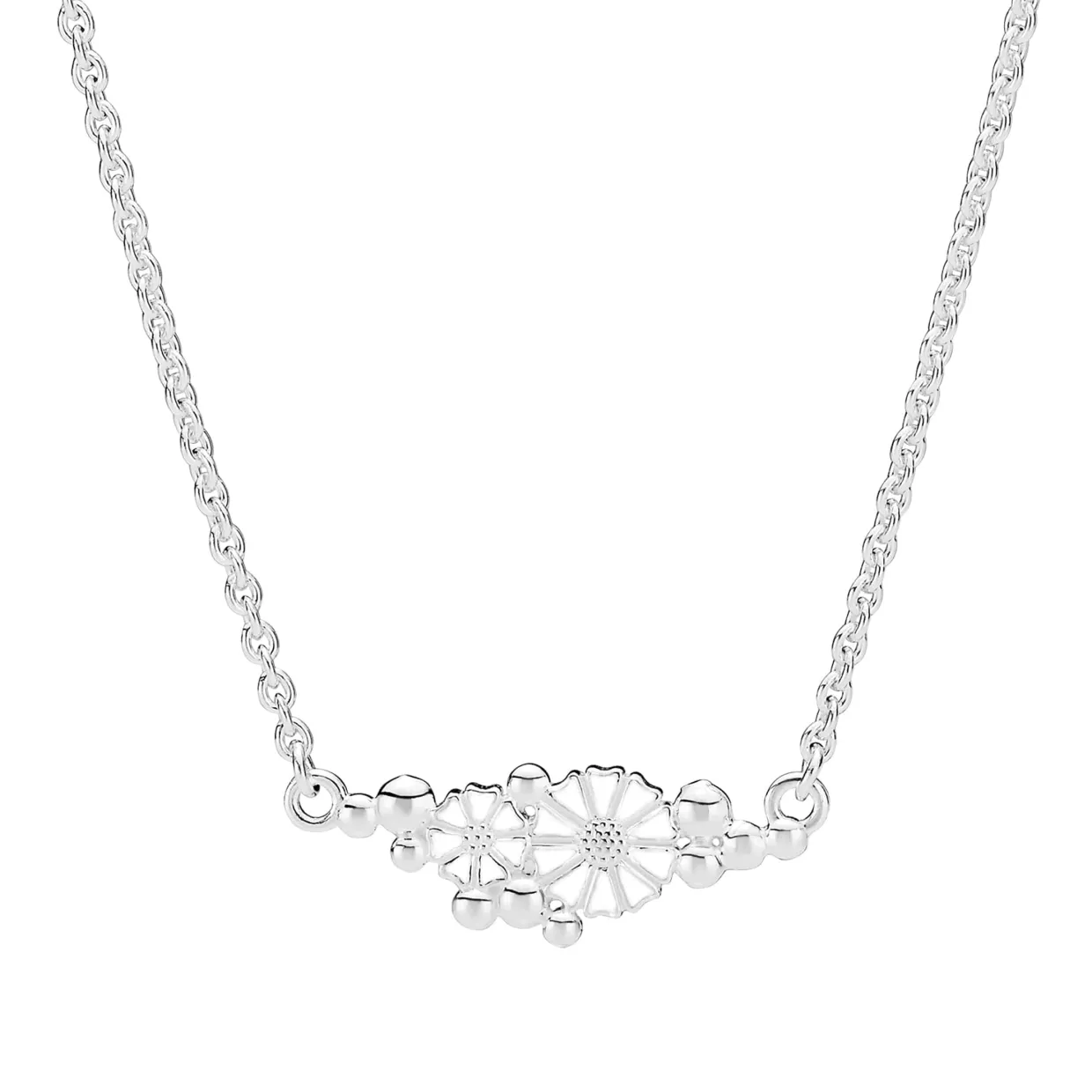 LUND COPENHAGEN MARGUERIT HALSKÆDE MED BOBLER SØLV - 9025068-H