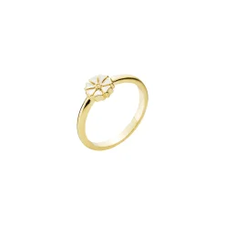 LUND COPENHAGEN MARGUERIT RING FINGERTIP 5 MM FORGYLDT SØLV- 907351-M