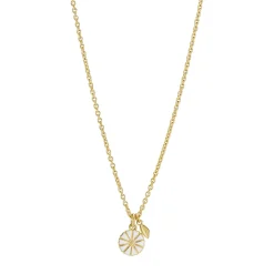 LUND COPENHAGEN MARGUERIT HALSKÆDE MED BLAD SØLV FORGYLDT - 9025056-M