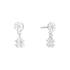 LUND COPENHAGEN MARGUERIT ØRERINGE I SØLV MED FIRKLØVER - 9095072-4-H