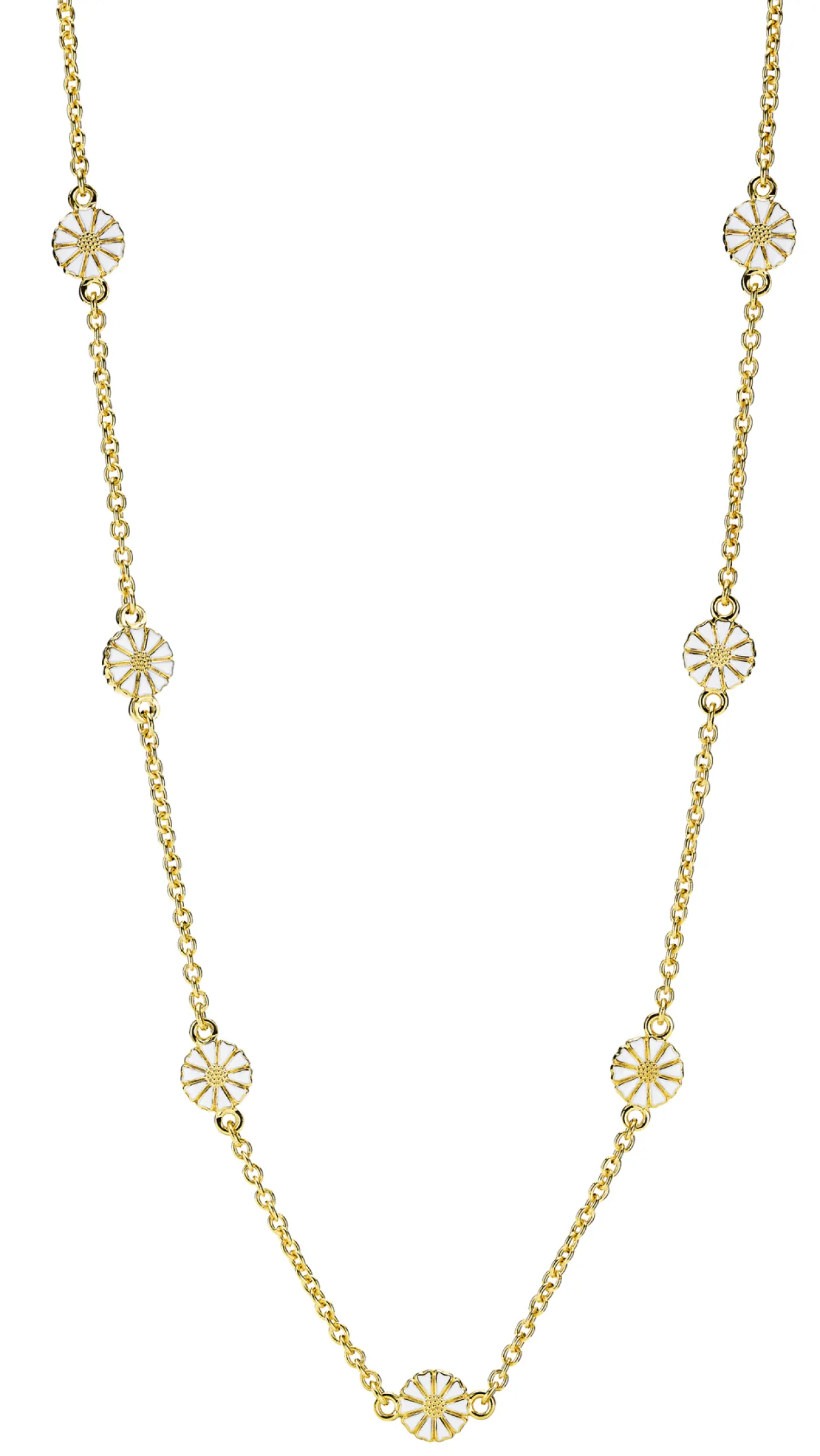 LUND COPENHAGEN MARGUERIT HALSKÆDE SØLV FORGYLDT 9X7,5 MM 42-48 CM - 90207548-9-M