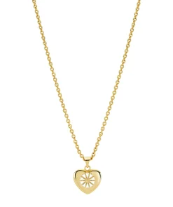LUND COPENHAGEN MARGUERIT HALSKÆDE FORGYLDT HJERTE - 9025038-M