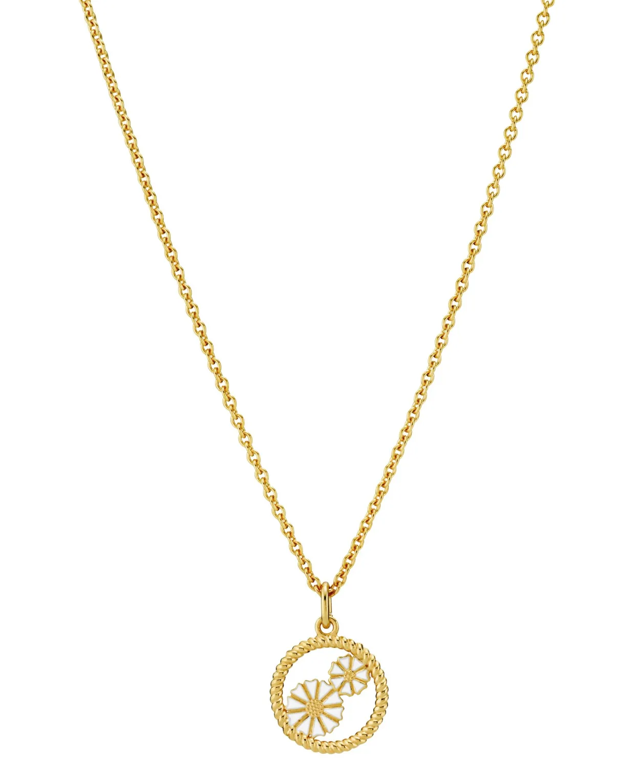 LUND COPENHAGEN MARGUERIT HALSKÆDE SØLV FORGYLDT - 9025042-M