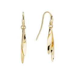 LUND COPENHAGEN ØREHÆNGER I 8 KARAT MED 2 BLADE - 3091039-2