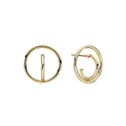 LUND COPENHAGEN ØRERINGE 2 RINGE SØLV FORGYLDT - 9091062-4-F