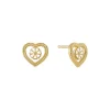 LUND COPENHAGEN ØRERINGE SØLV FORGYLDT MED HJERTE - 9095064-4-M