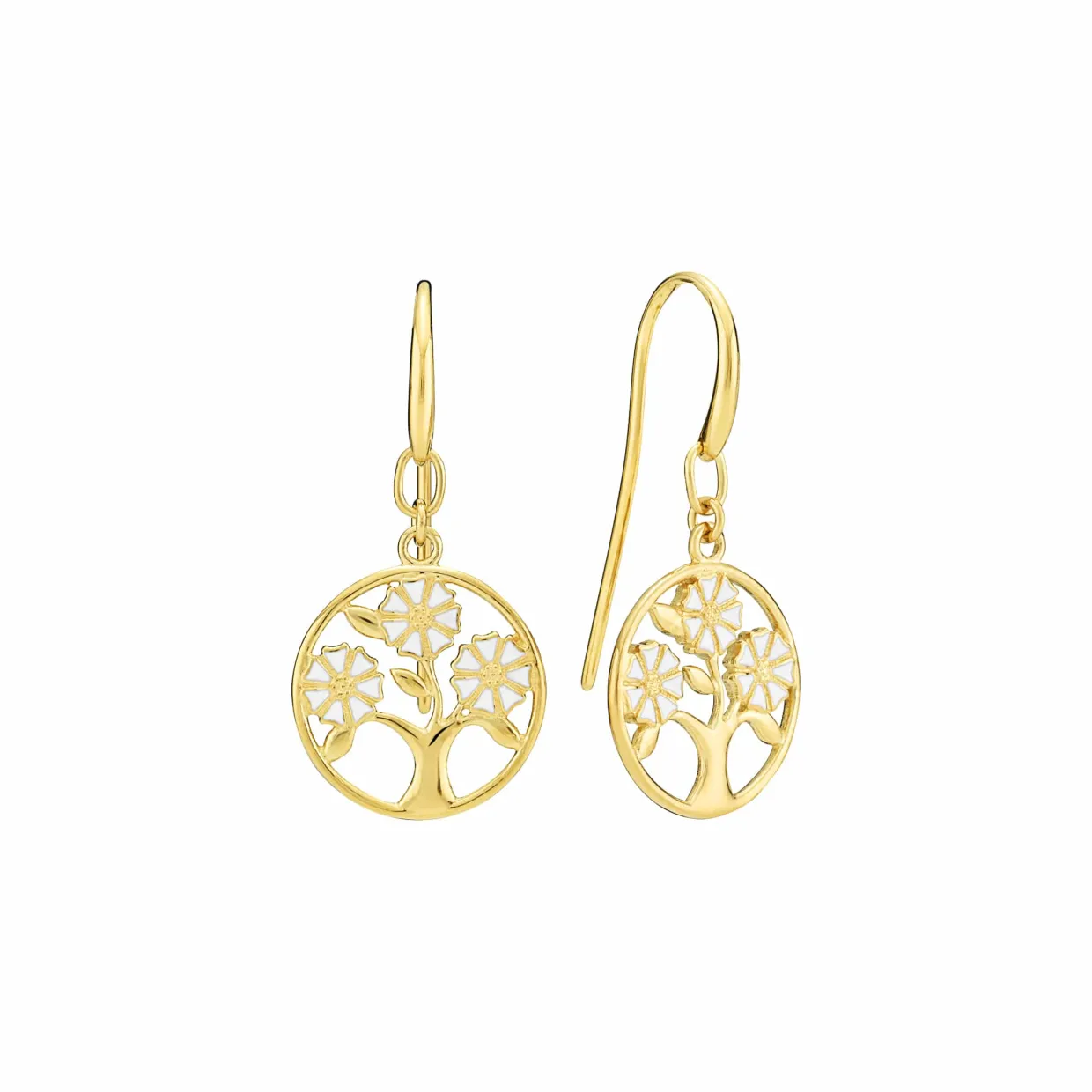 LUND COPENHAGEN SØLV FORGYLDTE ØRERINGE MED LIVETS TRÆ - 9095063-2-M