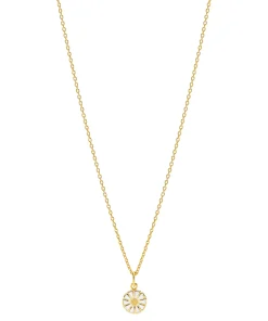 LUND COPENHAGEN SØLV FORGYLDT HALSKÆDE MARGUERIT 9 MM - 90200938-M