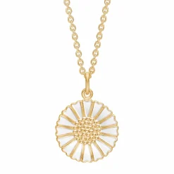 LUND COPENHAGEN SØLV FORGYLDT HALSKÆDE MED MARGUERIT - 902018-M