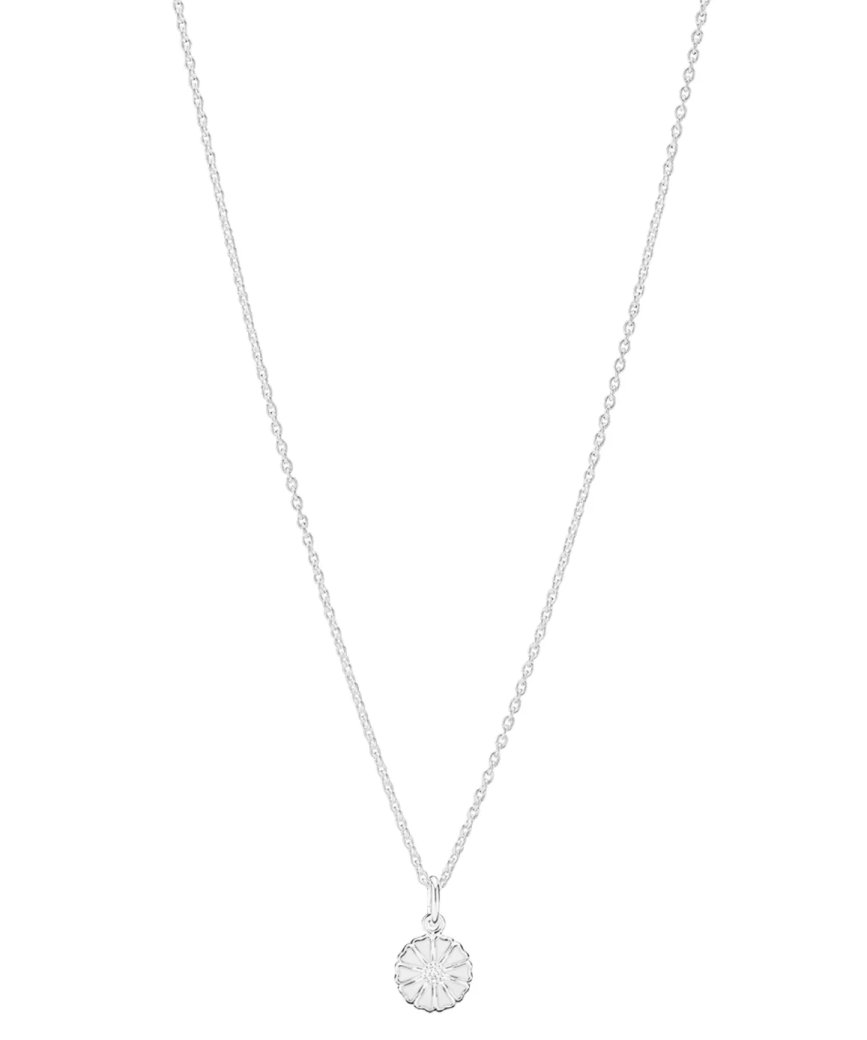 LUND COPENHAGEN SØLV HALSKÆDE MED 9 MM MARGUERIT - 902009-H