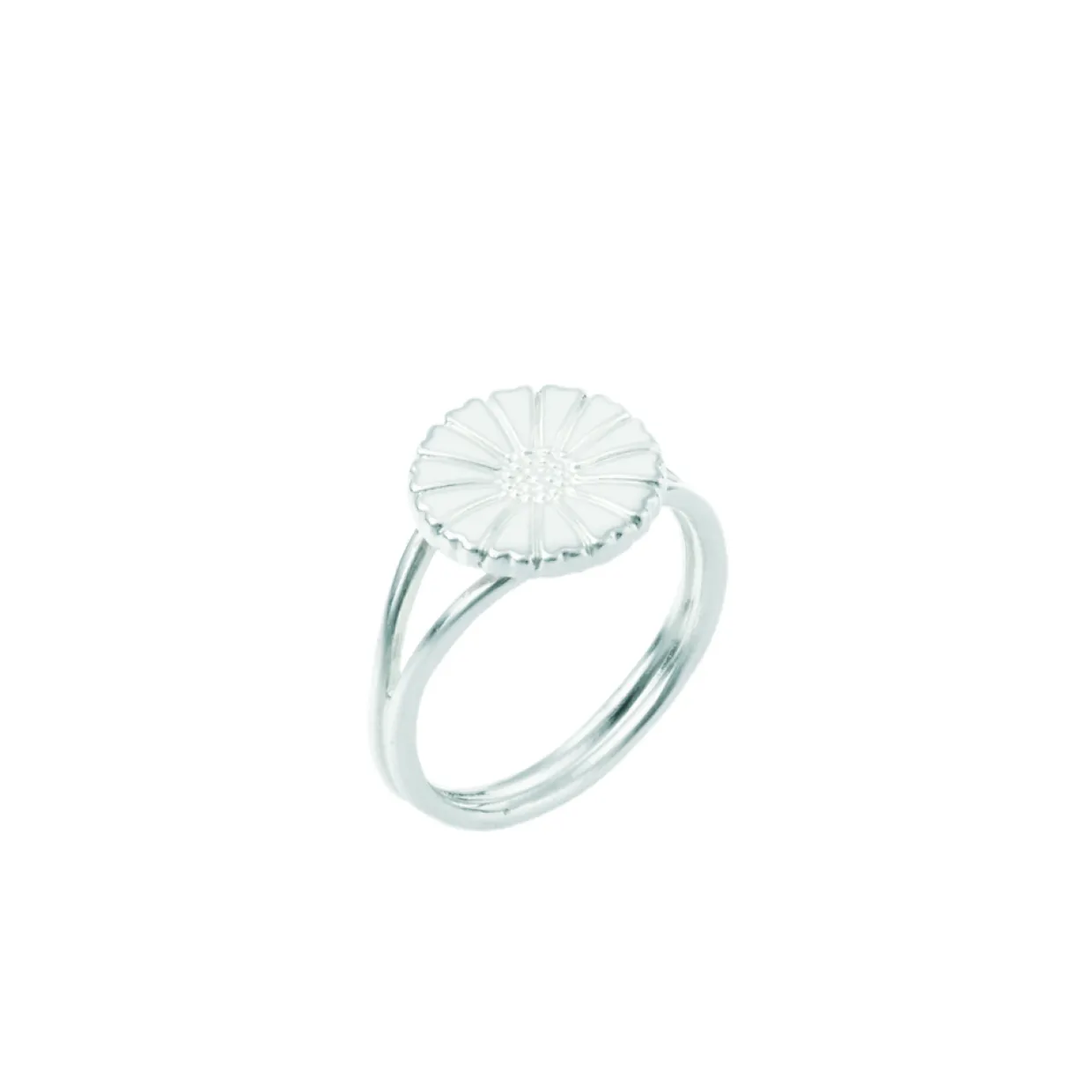 LUND COPENHAGEN SØLV MARGUERIT RING 11 MM HVID - 907011-H