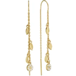 LUND OF COPENHAGEN ØRERINGE MARGUERITTER HÆNGER FORGYLDTE - 9095056-M