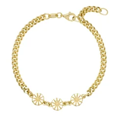 LUND SØLV FORGYLDT ARMBÅND PANZER MED MAGUERIT - 90110019-3-M