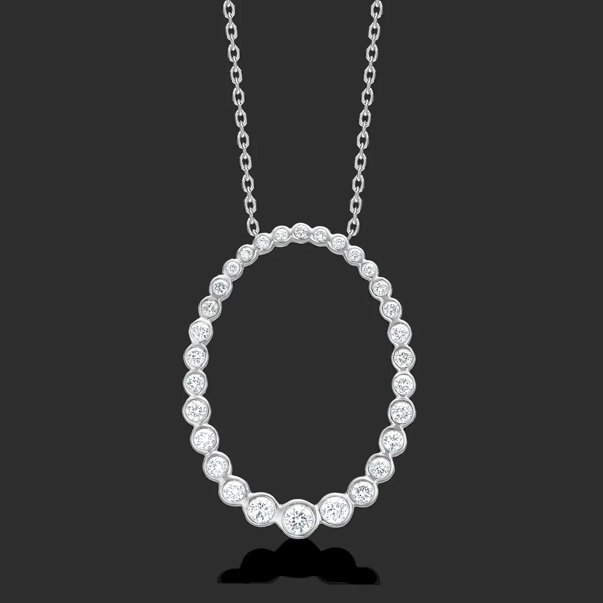 MADS Z AURORA´S KISS HALSKÆDE SØLV MED HVIDE TOPASER - 2126116