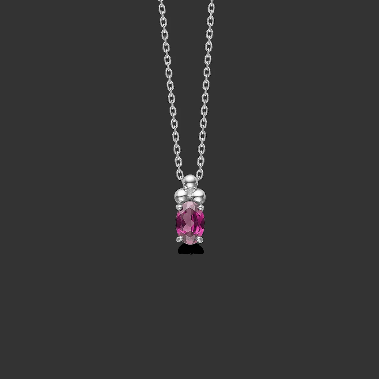 MADS Z BERRY HALSKÆDE I SØLV MED GRANAT - 2126092