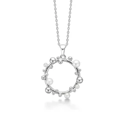 MADS Z BUBBLES N' PEARLS HALSÆDE SØLV MED PERLER - 2123166