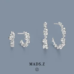 MADS Z BUBBLES ØRERINGE HALVCREOL 13 MM I SØLV - 2110066