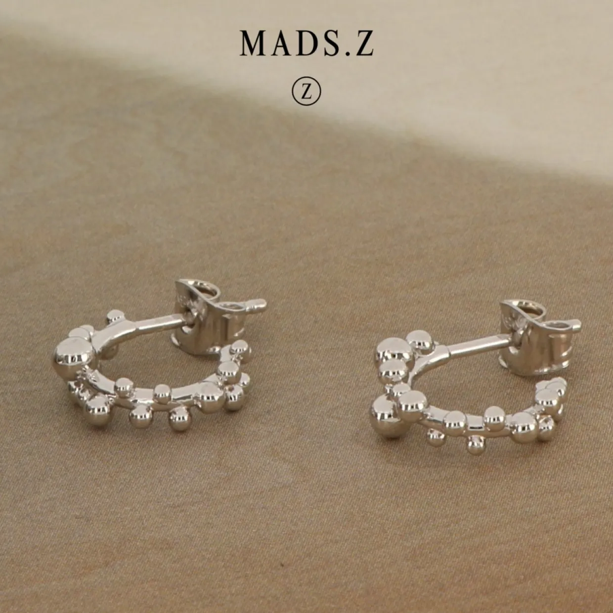 MADS Z BUBBLES ØRERINGE HALVCREOL 13 MM I SØLV - 2110066
