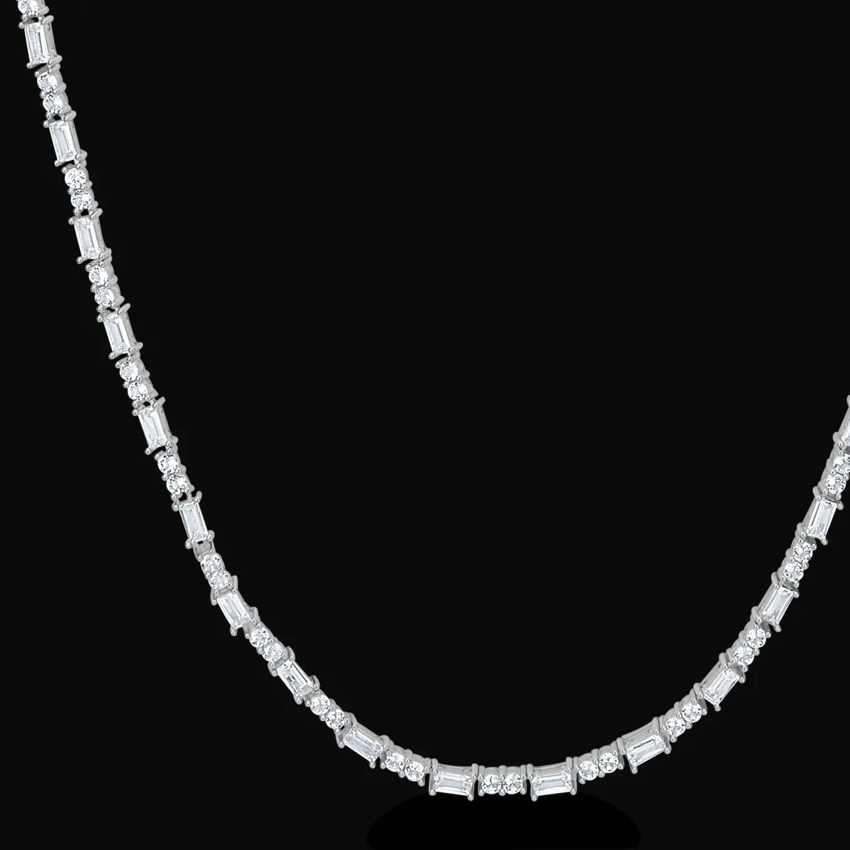 MADS Z CELESTIAL BY MEDINA HALSKÆDE I SØLV MED HVIDE TOPASER - 3126904