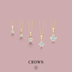 MADS Z CROWN 14 KARAT GULD VEDHÆNG MED BRILLANT 0,04 CARAT - 1531604