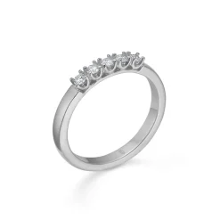 MADS Z CROWN ALLIANCE RING 14 KARAT HVIDGULD MED 5 X 0,04 - 1641845