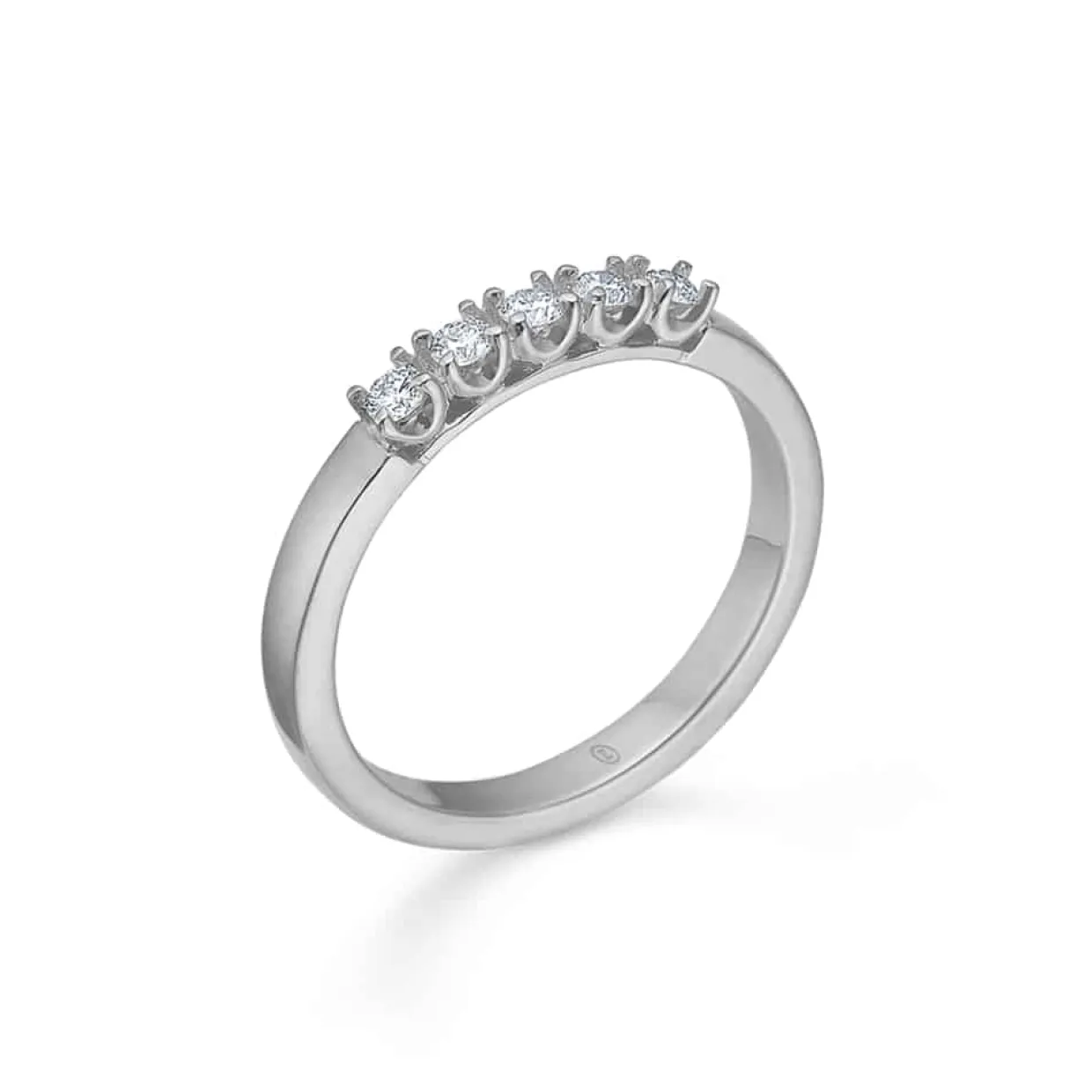 MADS Z CROWN ALLIANCE RING 14 KARAT HVIDGULD MED 5 X 0,04 - 1641845
