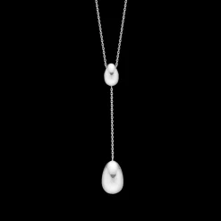 MADS Z DANGLING ELLIPSE SØLV HALSKÆDE - 2120029