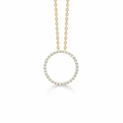 MADS Z DIAMOND HALO 14 KARAT GULD VEDHÆNG CIRKEL MED BRILLANTER PÅ I ALT 0,20 CARAT - 1531026