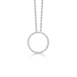 MADS Z DIAMOND HALO VEDHÆNG 14 KARAT HVIDGULD CIRKEL MED BRILLANTER PÅ I ALT 0,20 CARAT - 1631026