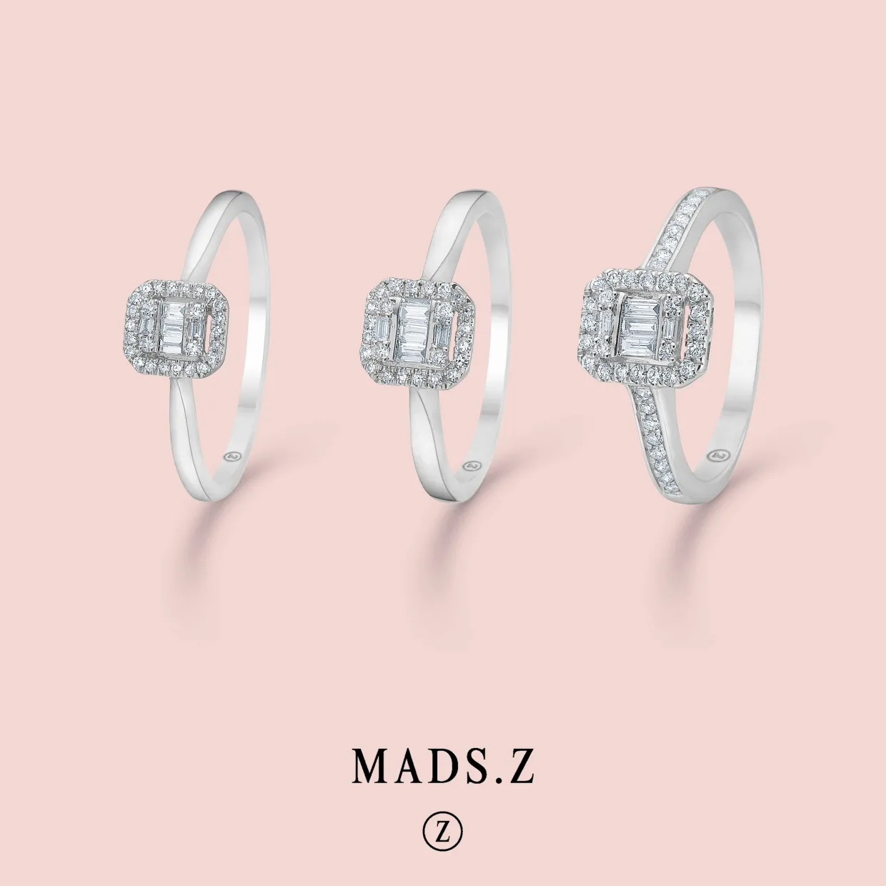 MADS Z ELEZABETH RING 14 KARAT HVIDGULD MED DIAMANTER 0,18 CARAT - 1641031