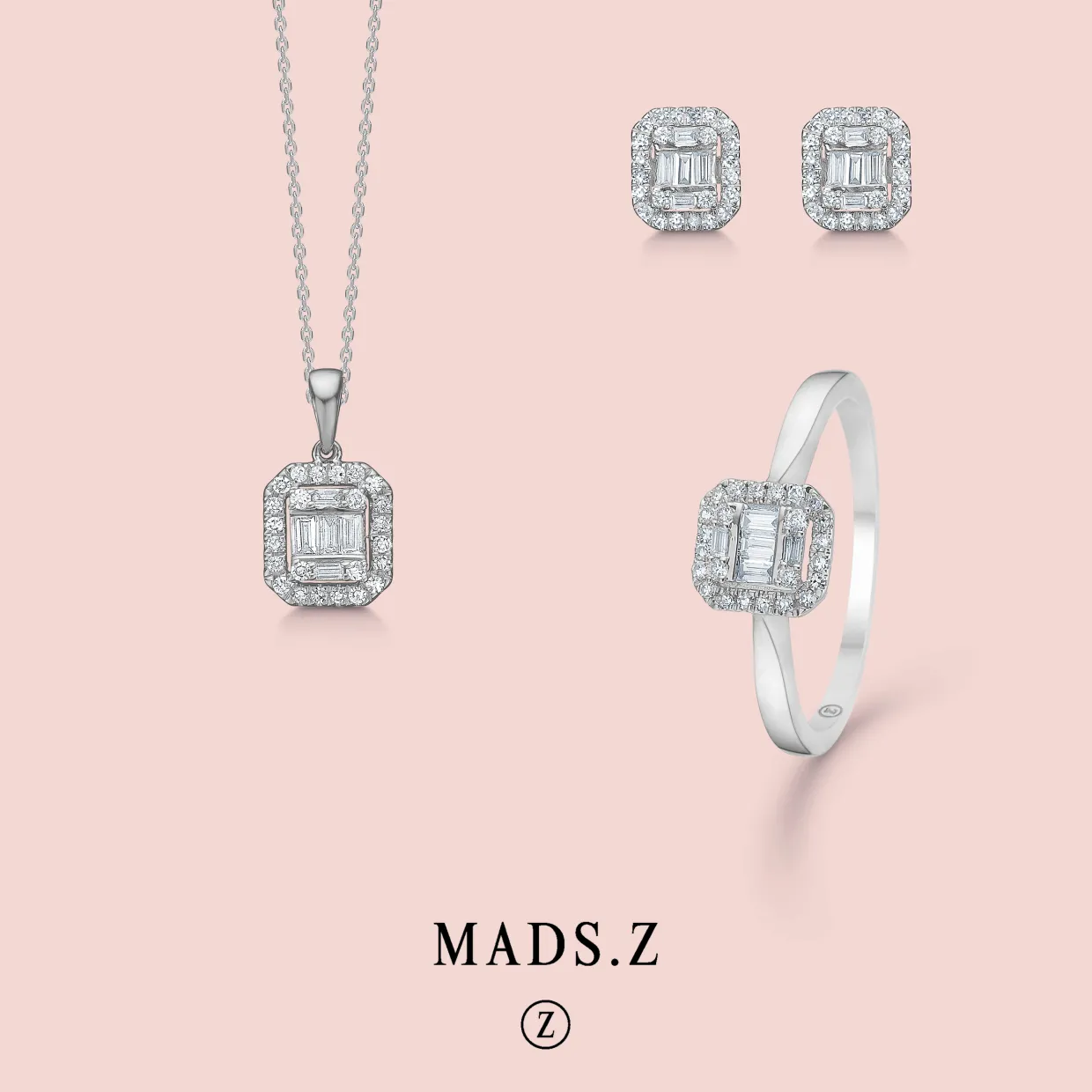 MADS Z ELEZABETH RING 14 KARAT HVIDGULD MED DIAMANTER 0,18 CARAT - 1641031