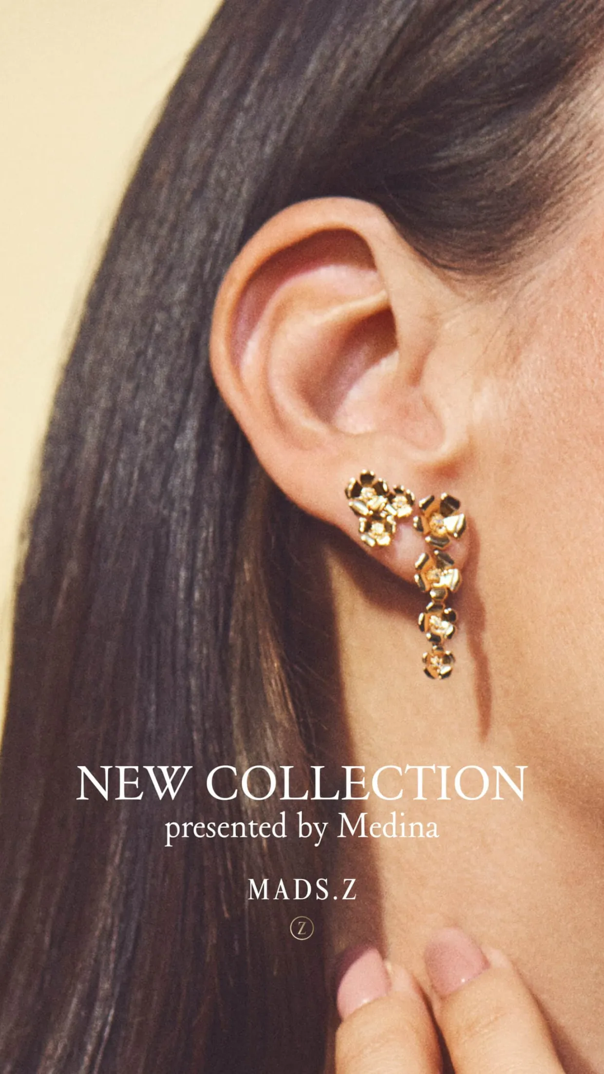 MADS Z FLEUR 14 KARAT GULD ØRERINGE MED DIAMANTER - 1511108