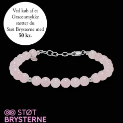 MADS Z GRACE ARMBÅND SØLV MED ROSAKVARTS - 2156201