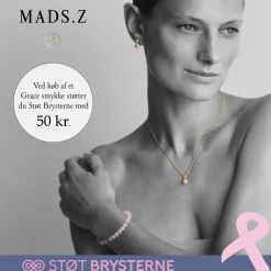 MADS Z GRACE ARMBÅND SØLV MED ROSAKVARTS - 2156201