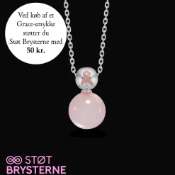 MADS Z GRACE HALSKÆDE SØLV MED ROSAKVARTS - 2126201