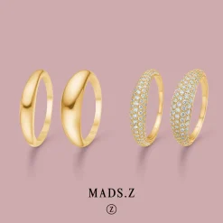 MADS Z HALF MOON 14 KARAT GULD RING MED BRILLANTER PÅ 0,60 CARAT - 1541091