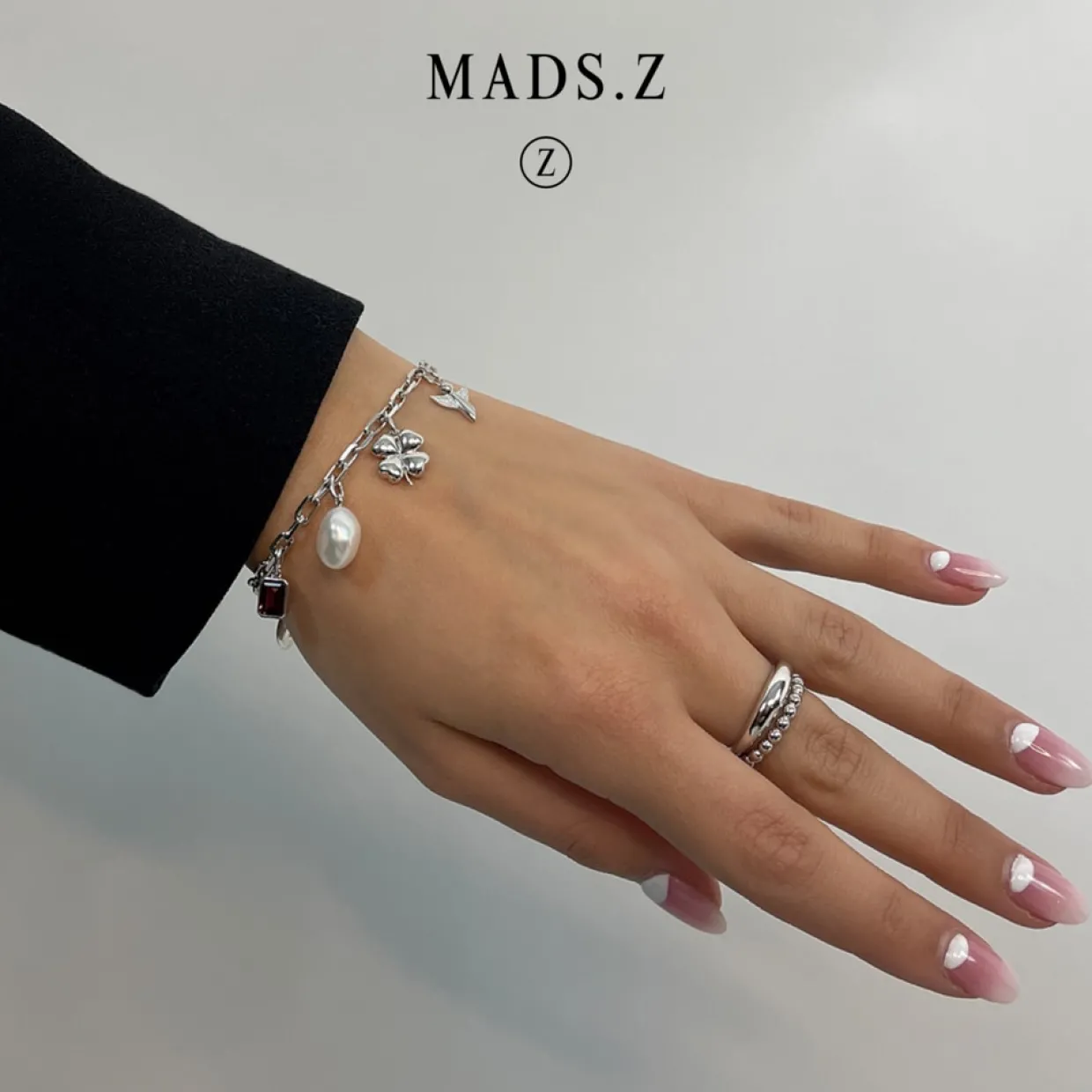 MADS Z HALF-MOON RING SØLV - 2140092