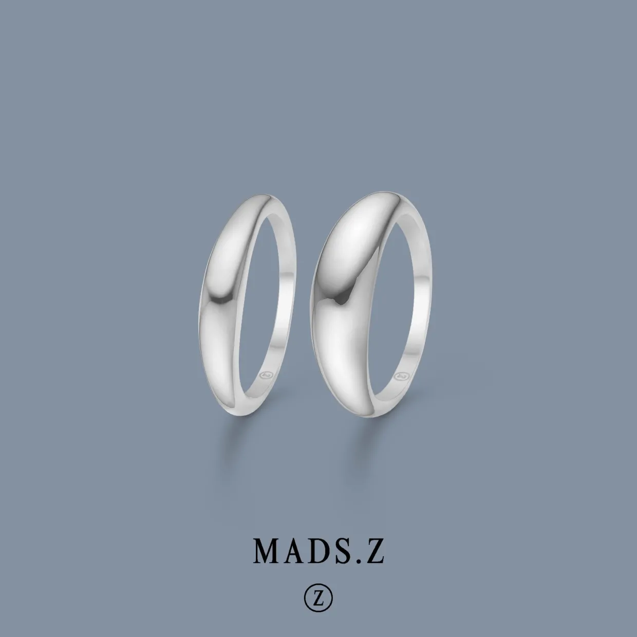 MADS Z HALF-MOON RING SØLV - 2140092