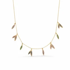 MADS Z HALSKÆDE 14 KARAT GULD ÆGTE ÆDEL STENE - 1524080