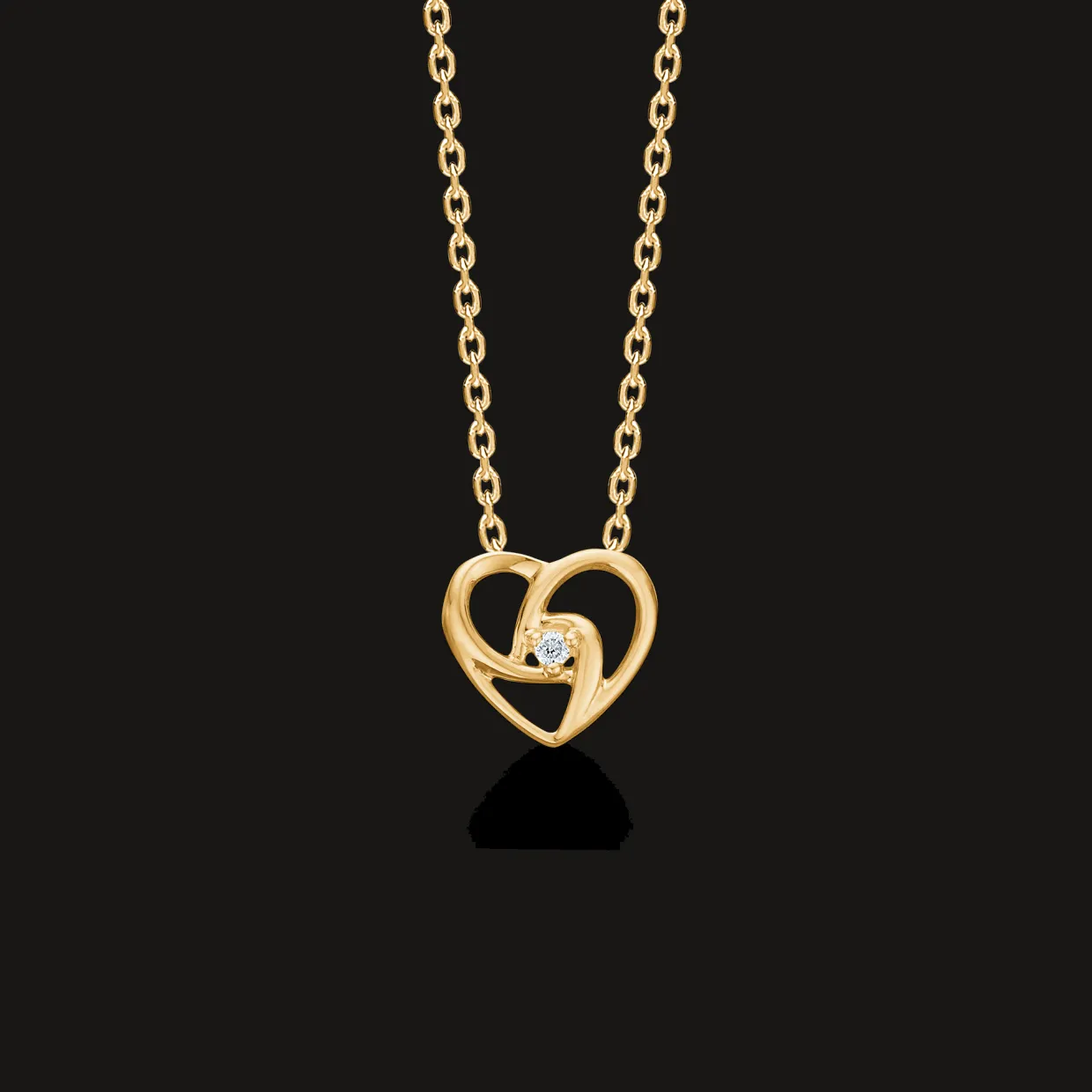 MADS Z HJERTE VEDHÆNG I 14 KARAT GULD MED BRILLANT - 1521044