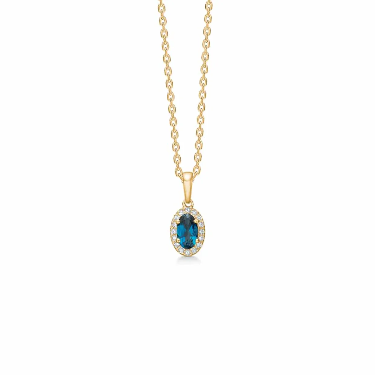 MADS Z MADELEINE 14 KARAT GULD VEDHÆNG MED BLÅ TOPAS - 1536011