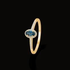 MADS Z MADELEINE RING I 14 KARAT GULD MED LONDON BLUE TOPAS - 1546011