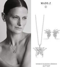 MADS Z MONARCH ØRERINGE SØLV MED HVID TOPAS - 2116155