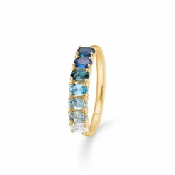 MADS Z POETRY RAINDOW RING 14 KARAT GULD MED ÆGTE STENE - 1544051