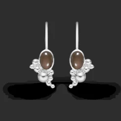 MADS Z PRECIOUS BUBBLES ØRERINGE SØLV MED RØGKVARTS - 2116127