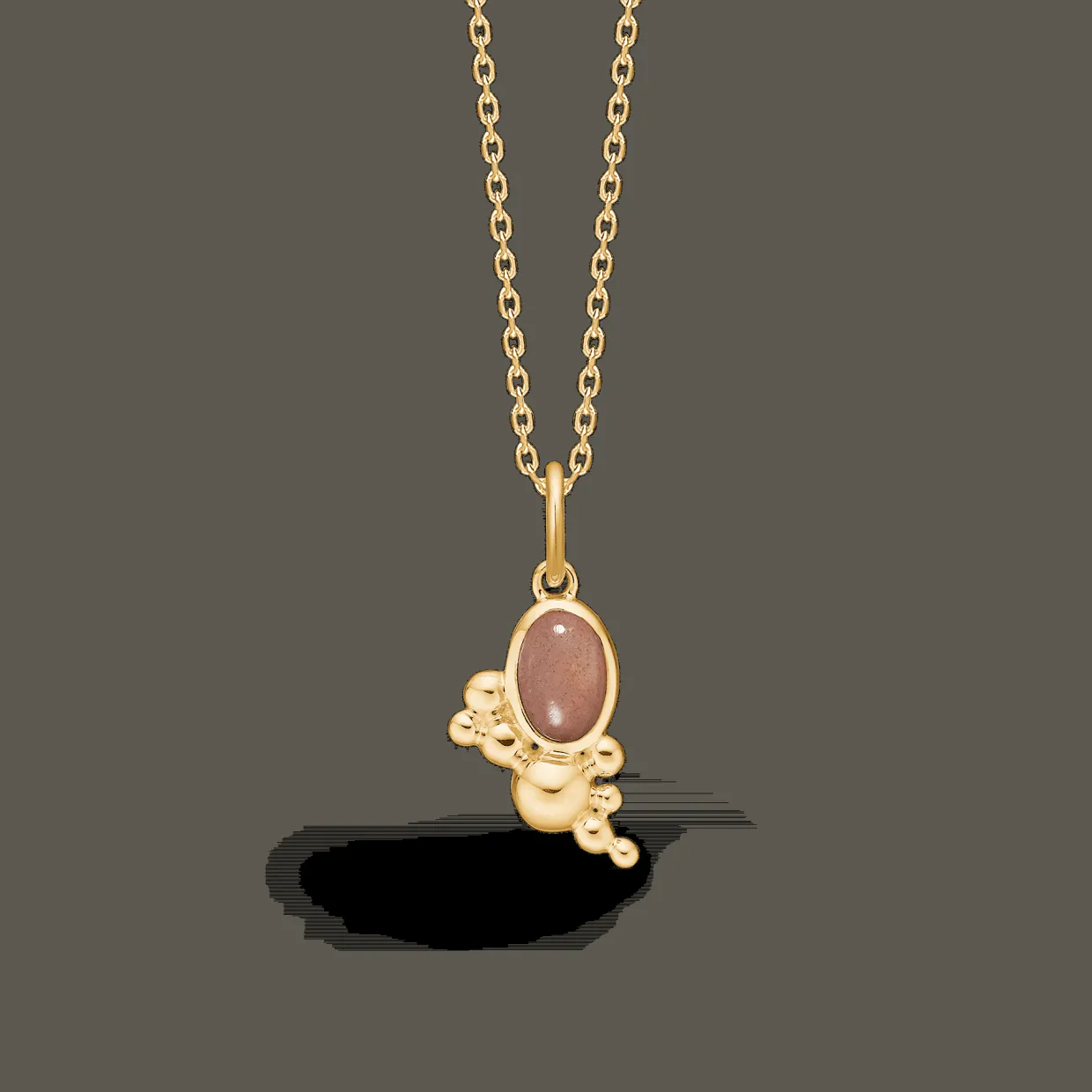 MADS Z PRECIOUS BUBBLES VEDHÆNG 14 KARAT GULD MED MÅNESTEN - 1536126